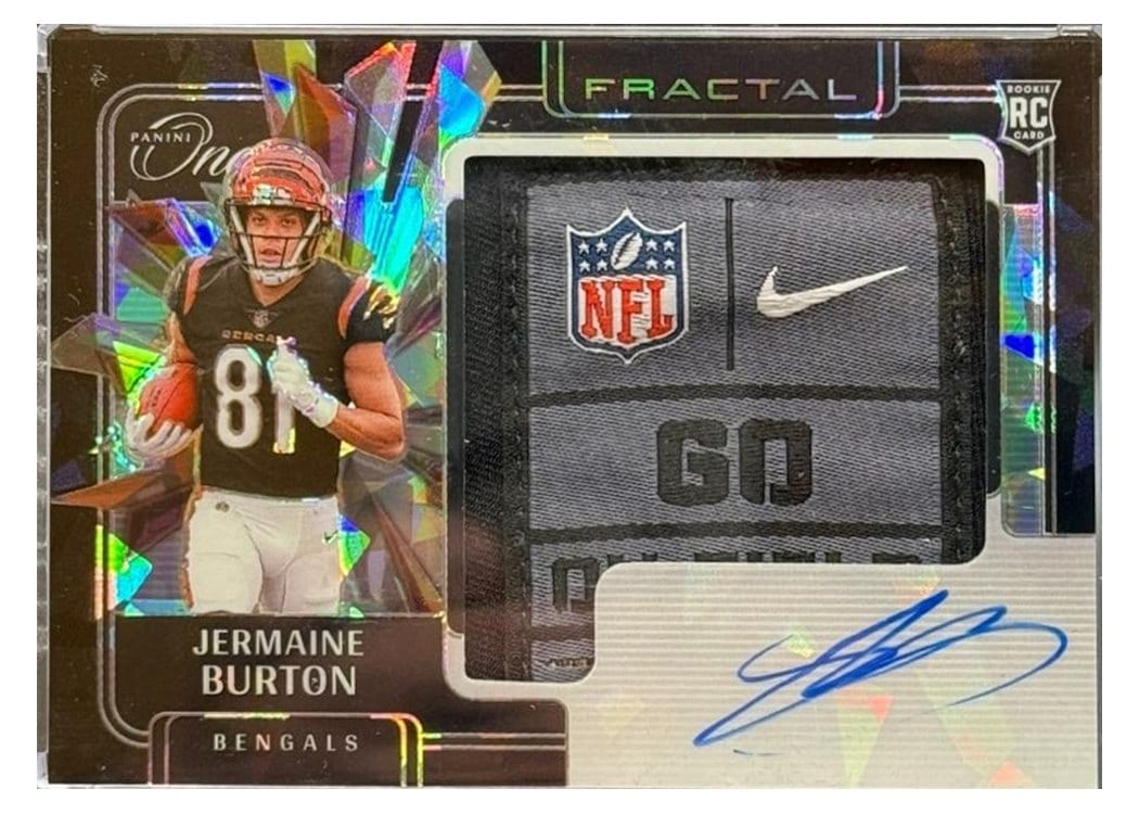 2024 Panini One Rookie Fractal Autographs Jermaine Burton #420 card
