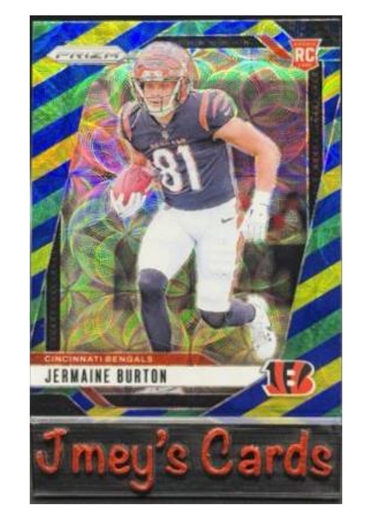 2024 Panini Prizm Base Set Jermaine Burton Choice Blue Yellow Green #350 card