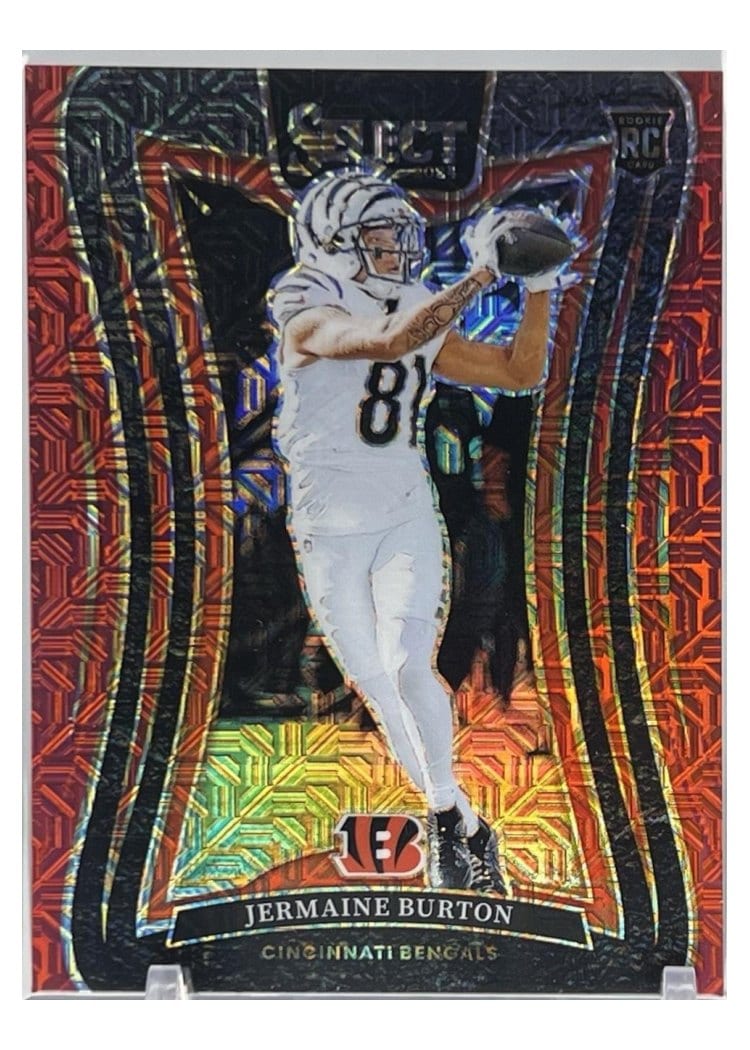 2024 Panini Select Base Set Jermaine Burton Red Disco Prizm #350 card