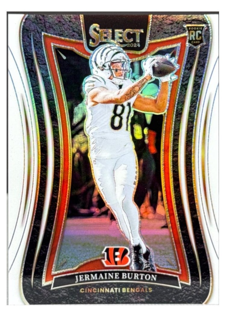 2024 Panini Select Base Set Jermaine Burton White Prizm #350 card