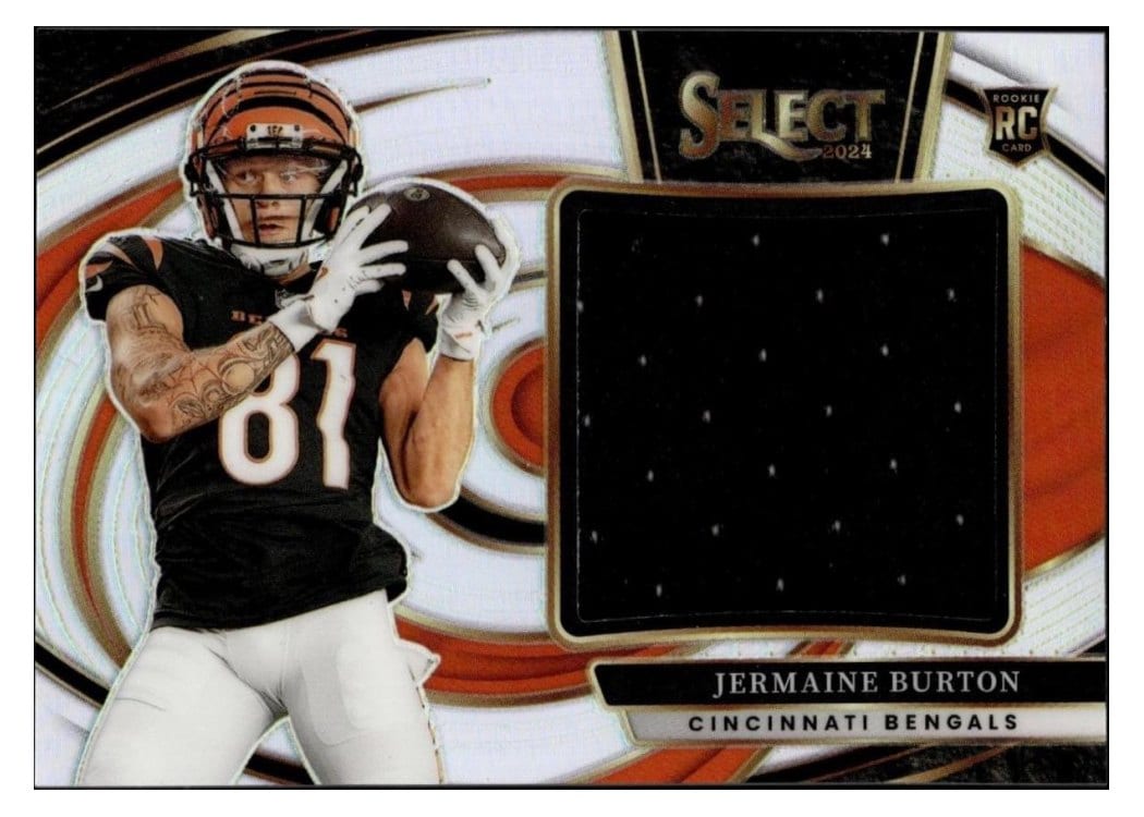2024 Panini Select Jumbo Rookie Swatch Jermaine Burton #19 card
