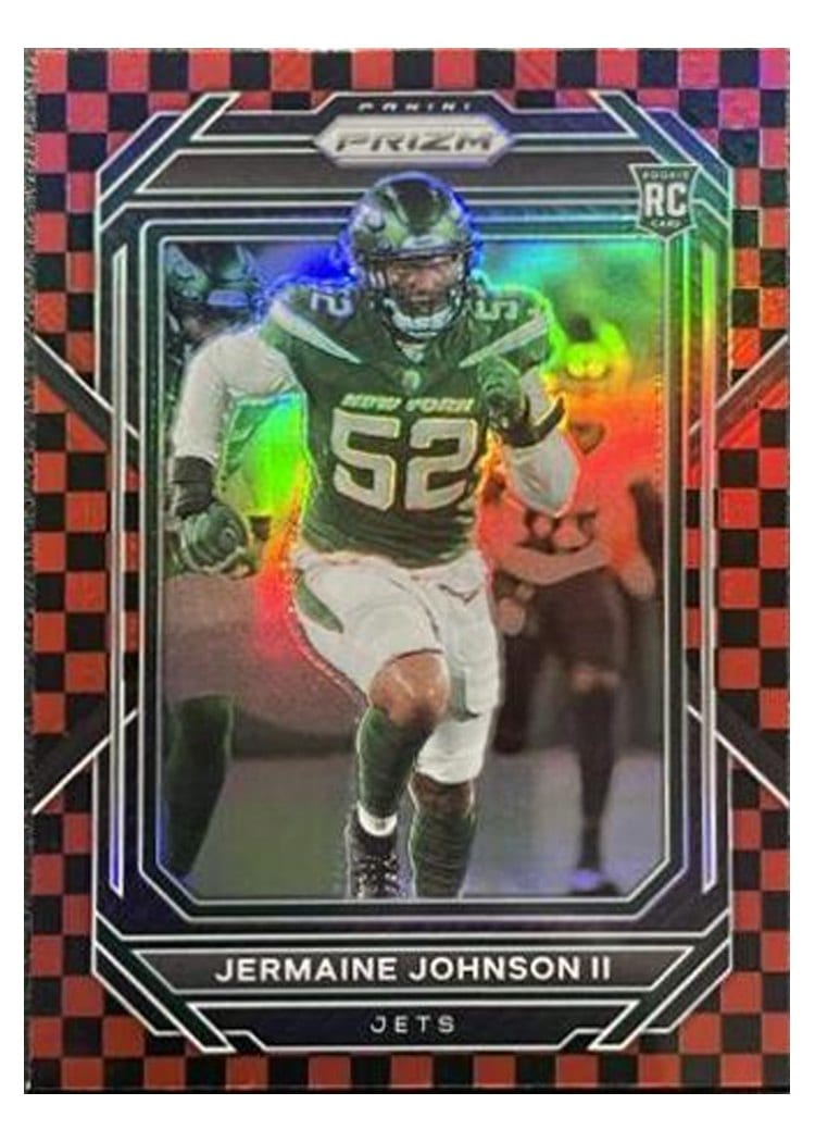 2022 Panini Prizm Base Set Jermaine Johnson II Black Red Checker #375 card
