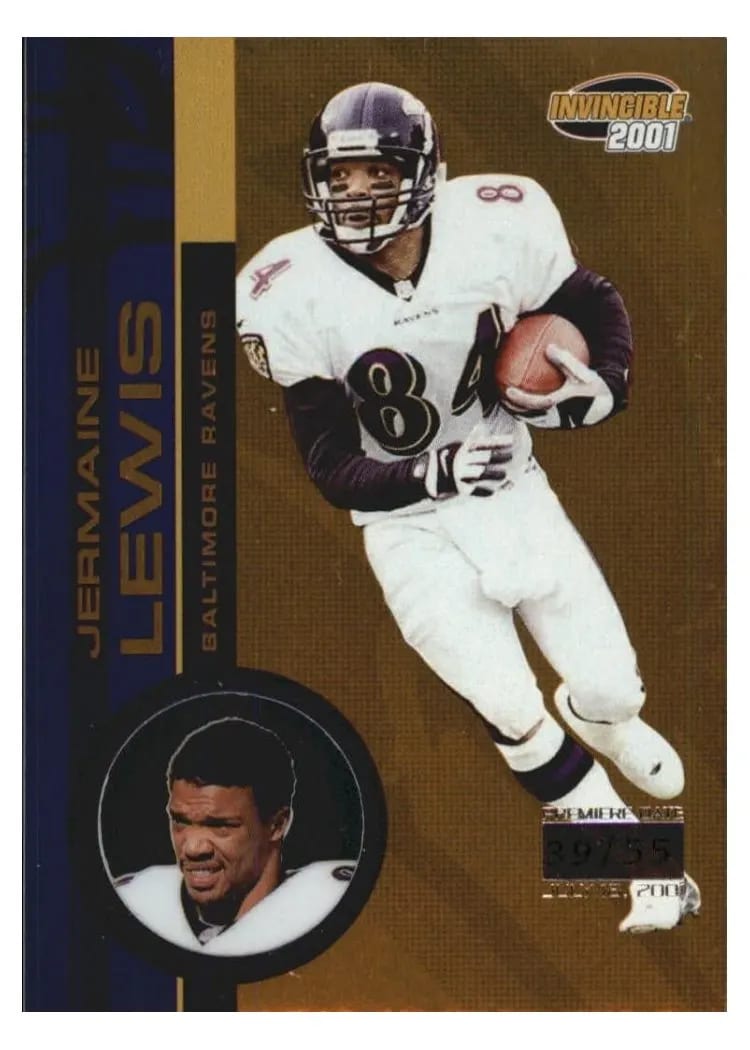 2001 Pacific Invincible Jermaine Lewis Premiere Date #18 card