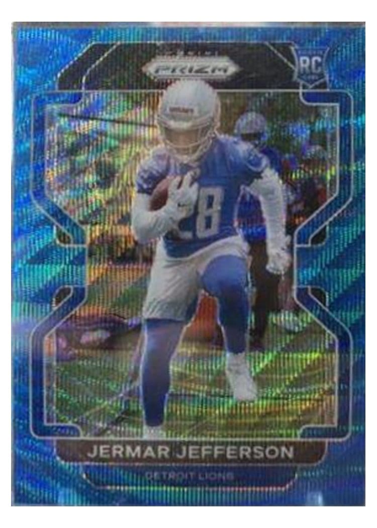 2021 Panini Prizm Base Set Jermar Jefferson Blue Wave Prizm #404 card
