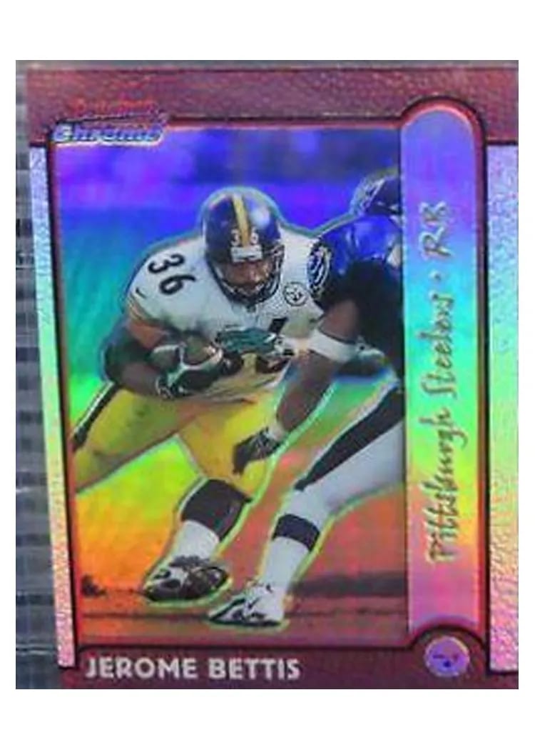 1999 Bowman Chrome Jerome Bettis Gold Refractor #110 card