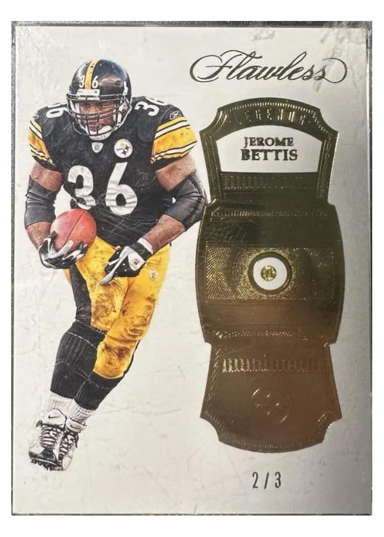 2017 Panini Flawless Jerome Bettis Canary Yellow Diamond #124 card