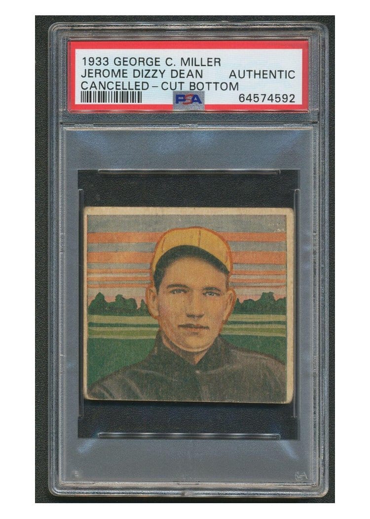 1933 George C. Miller Jerome Dizzy Dean card