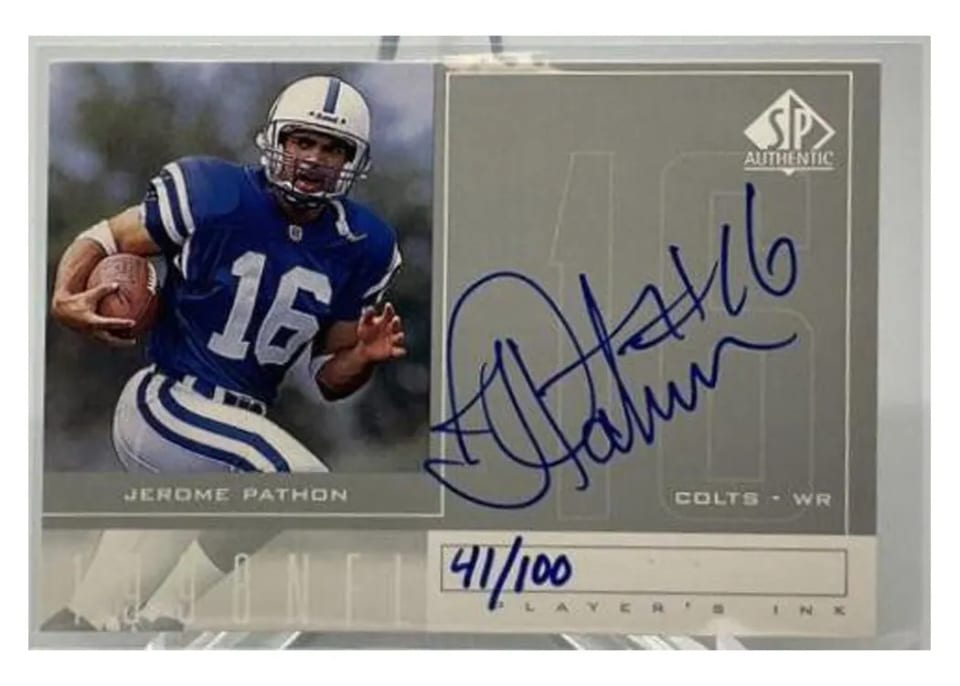 1998 SP Authentic Player's Ink Jerome Pathon #PA card
