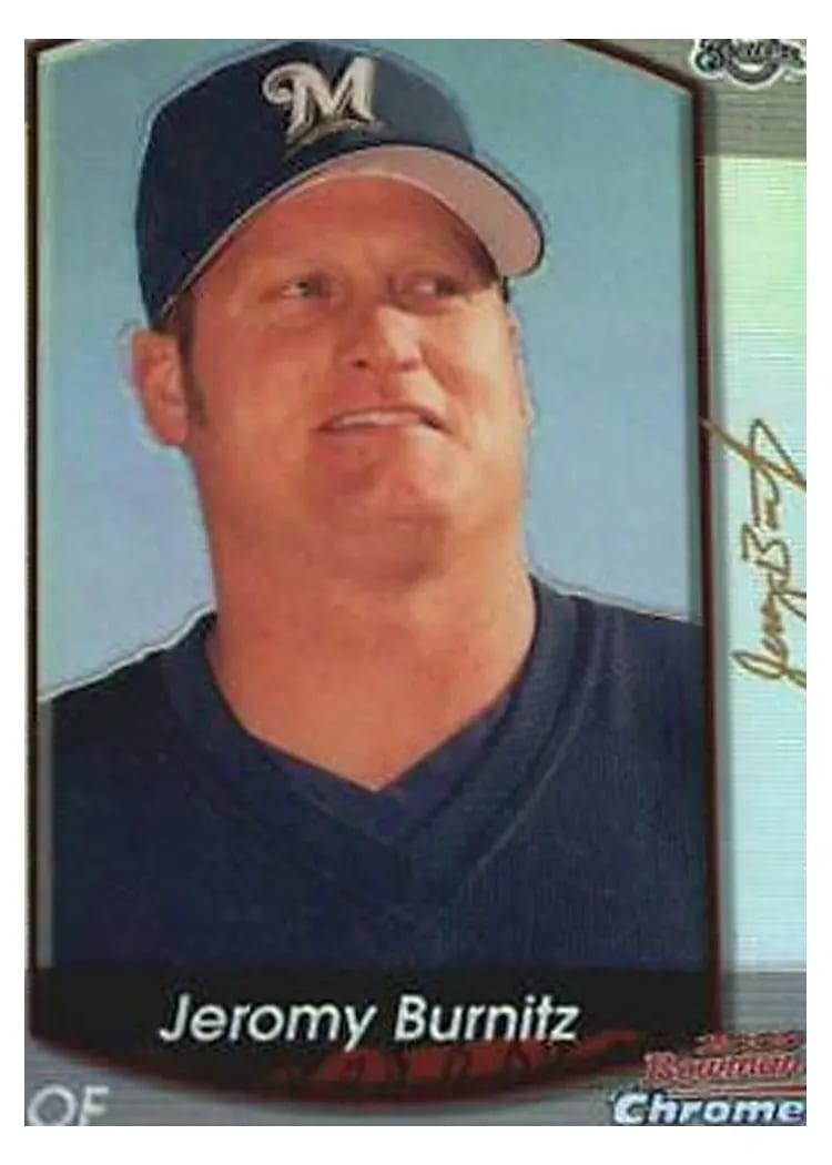 2000 Bowman Chrome Jeromy Burnitz #87 card