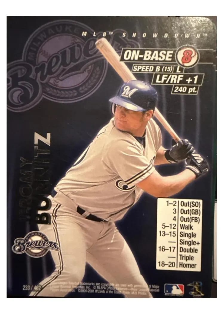 2001 MLB Showdown Jeromy Burnitz #233 card