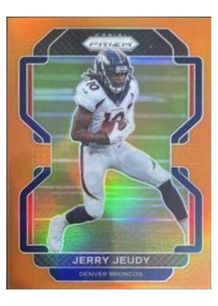 2021 Panini Prizm Base Set Jerry Jeudy Orange Prizm #199 card