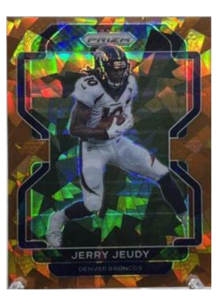 2021 Panini Prizm Base Set Jerry Jeudy Orange Ice Prizm #199 card