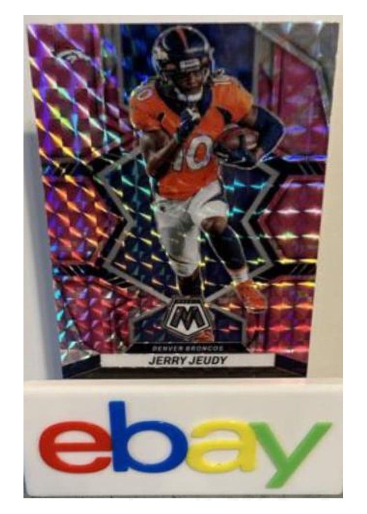 2022 Panini Mosaic Base Set Jerry Jeudy Camo Pink #60 card