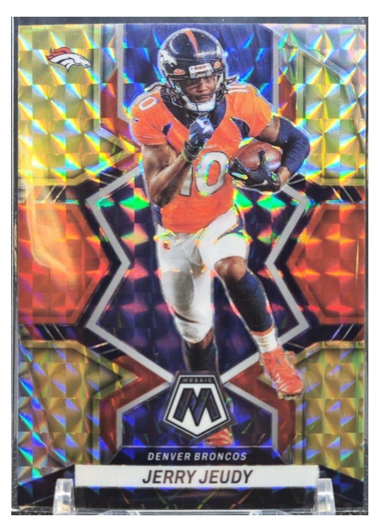 2022 Panini Mosaic Base Set Jerry Jeudy Choice Fusion Red Yellow #60 card