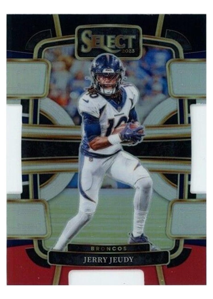 2023 Panini Select Base Set Jerry Jeudy Black Red Prizm Die-Cut #31 card