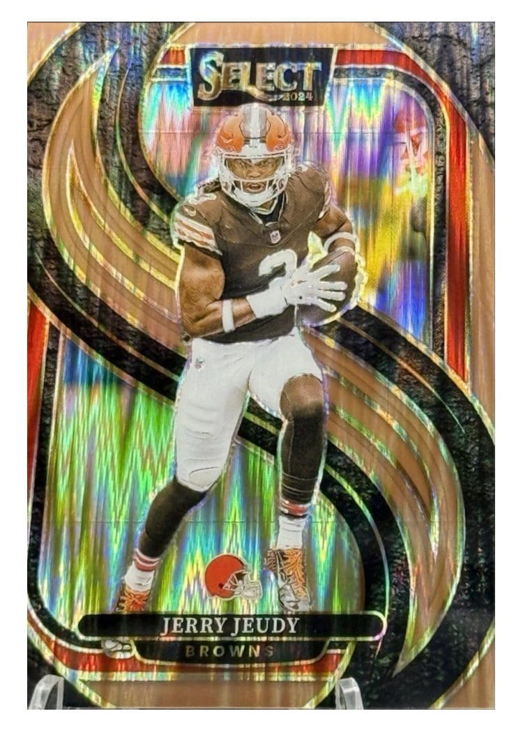 2024 Panini Select Base Set Jerry Jeudy Copper Prizm Shock #169 card