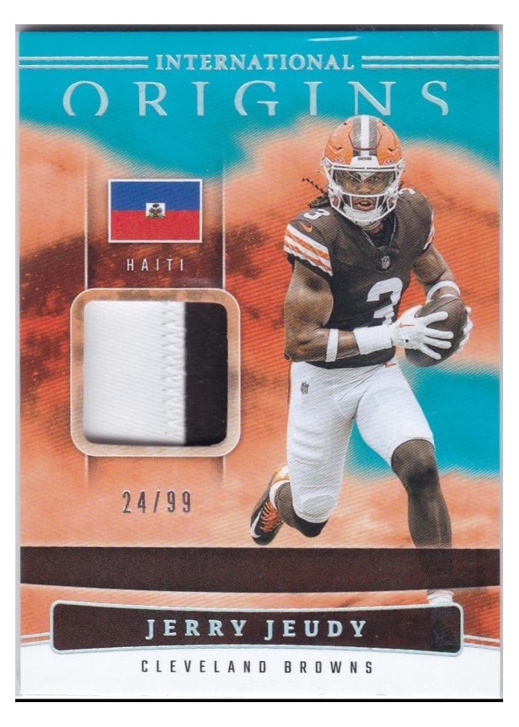 2025 Panini Origins International Origins Relics Jerry Jeudy #13 card