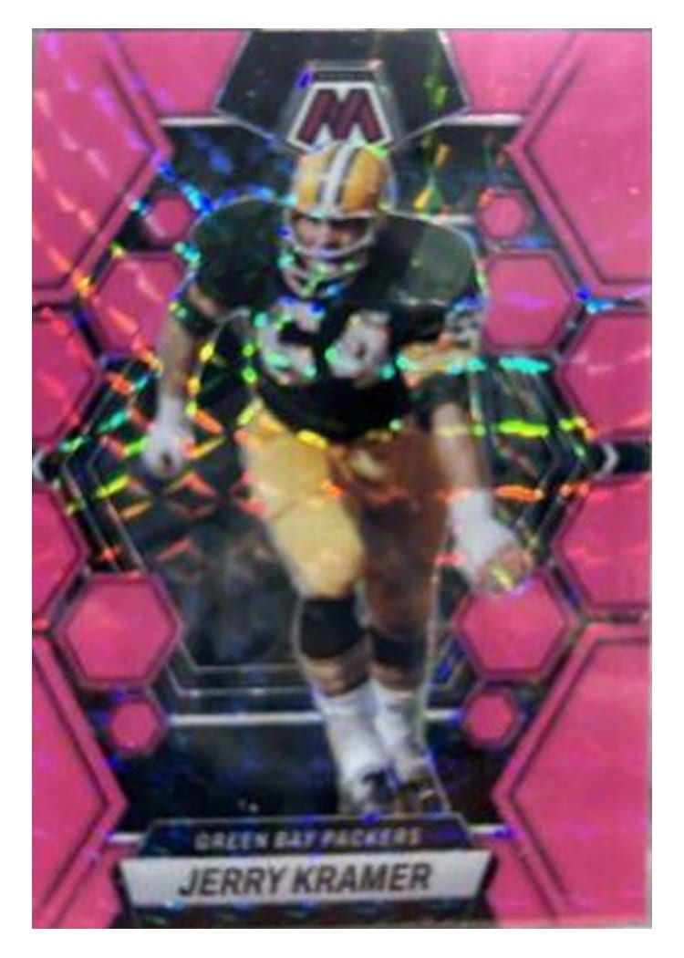 2023 Panini Mosaic Base Set Jerry Kramer Pink Fluorescent #87 card