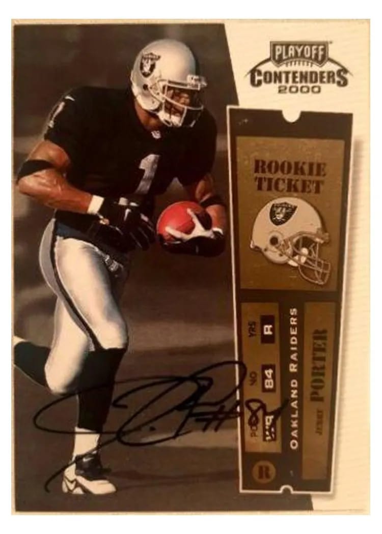 2000 Playoff Contenders Jerry Porter Championship Ticket Autograph #120 card