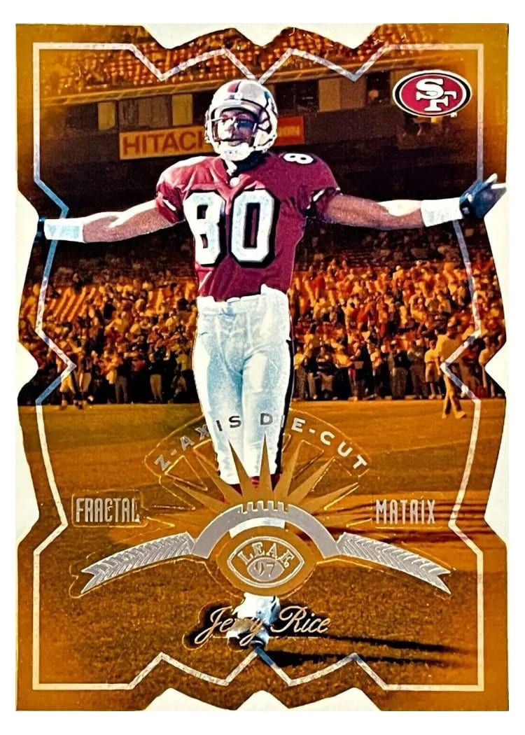 1997 Leaf Jerry Rice Fractal Matrix Die Cut #8 card