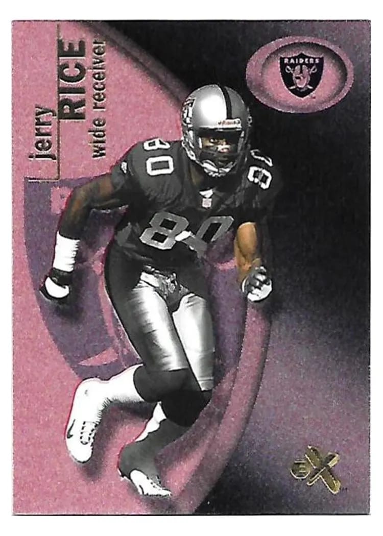 2001 Fleer E X Jerry Rice #72 card