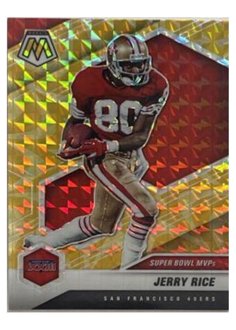 2021 Panini Mosaic Base Set Jerry Rice Choice Fusion Red & Yellow #295 card