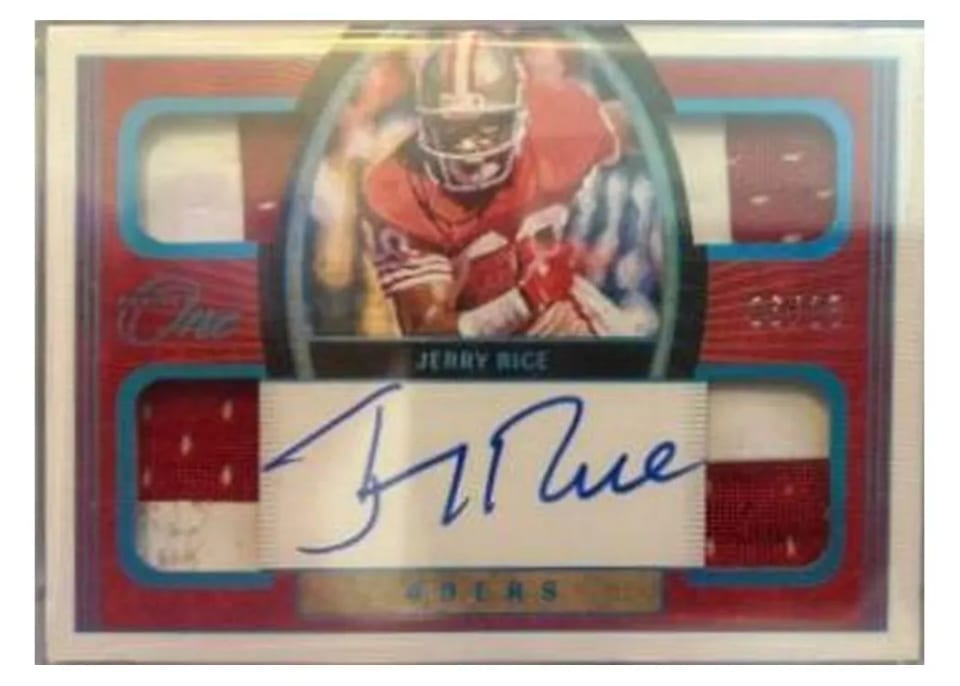 2021 Panini One Jerry Rice Gold Autograph #54 card