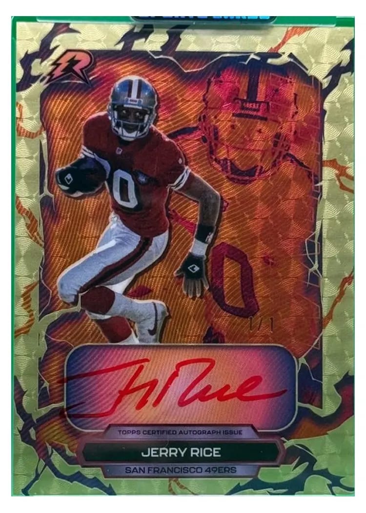 2025 Topps Resurgence Thermal Red Ink Autograph Jerry Rice #TRI-JR card