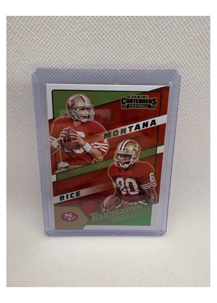 2022 Panini Contenders Touchdown Tandems Jerry Rice / Joe Montana #TDT-SF9 card