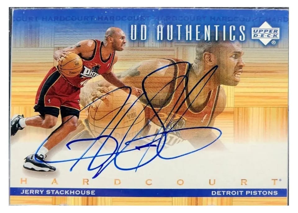 2000 Upper Deck Hardcourt UD Authentics Jerry Stackhouse #JS card