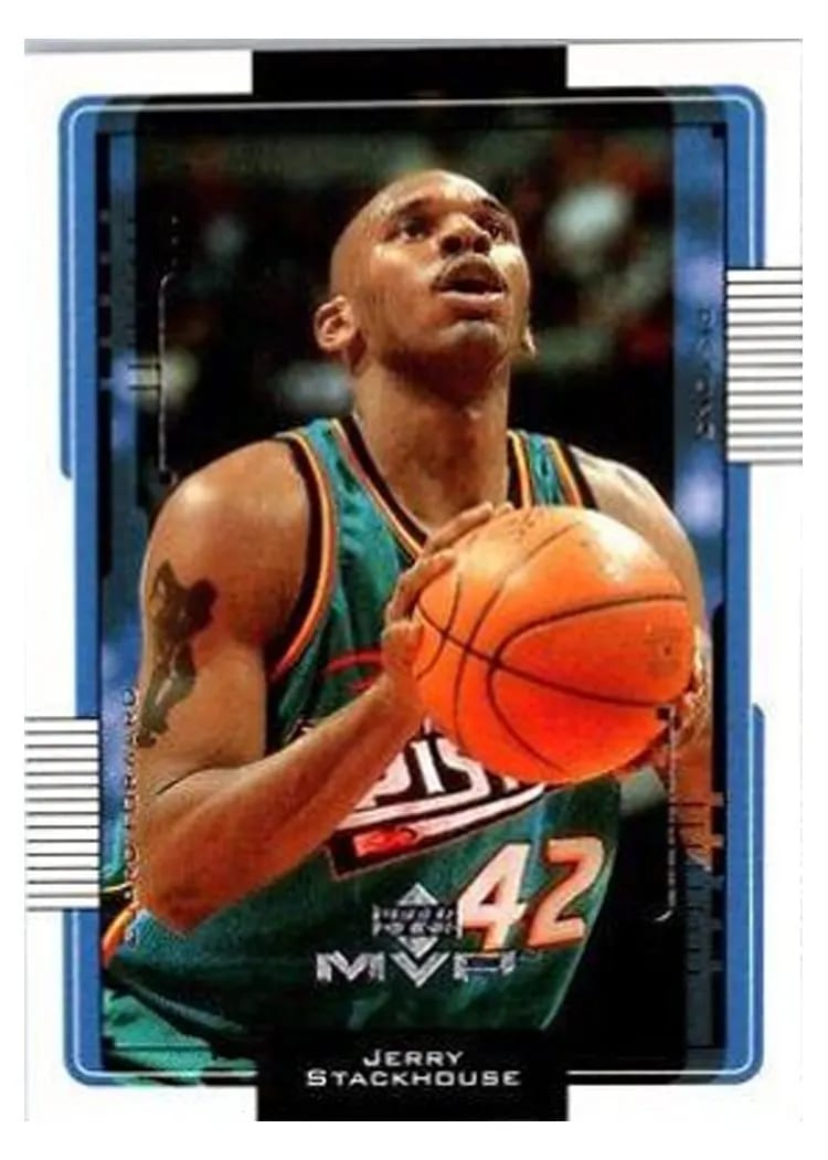 2001 Upper Deck MVP jerry stackhouse #45 card