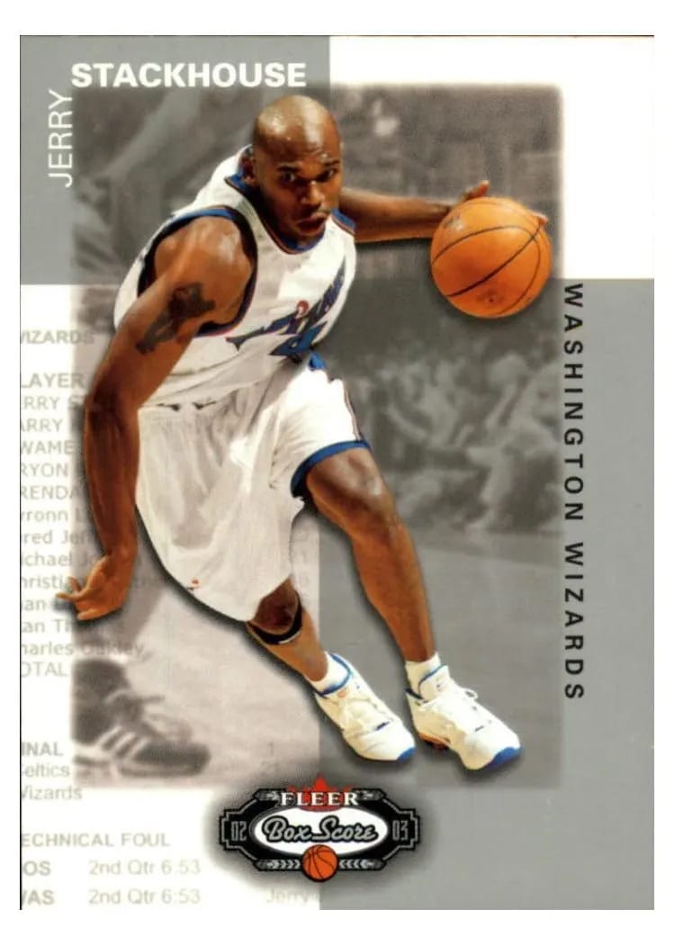 2002 Fleer Box Score Jerry Stackhouse #135 card