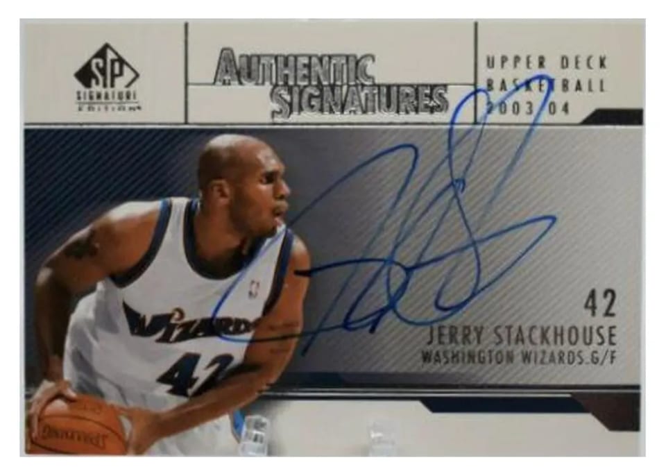 2003 SP Authentic Signatures Jerry Stackhouse #JS-A card