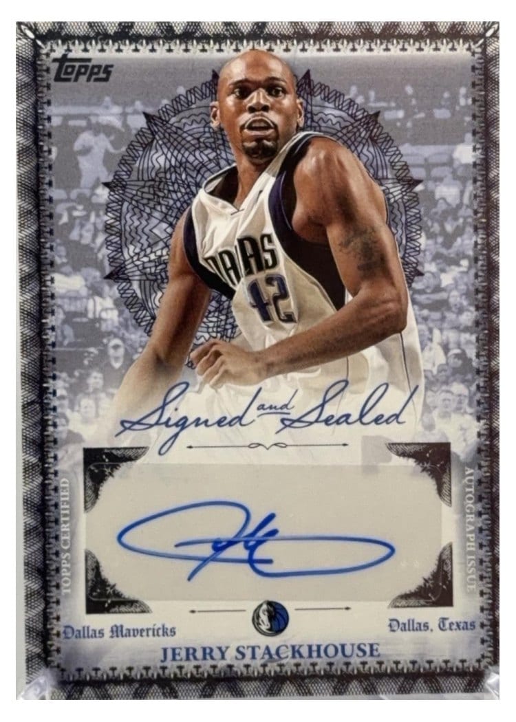 2025-26 Topps Signed and Sealed Jerry Stackhouse #BSI-JS card