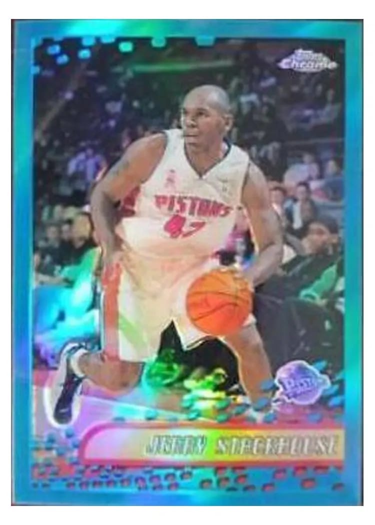 2001 Topps Chrome Jerry Stackhouse Black Refractor #24 card