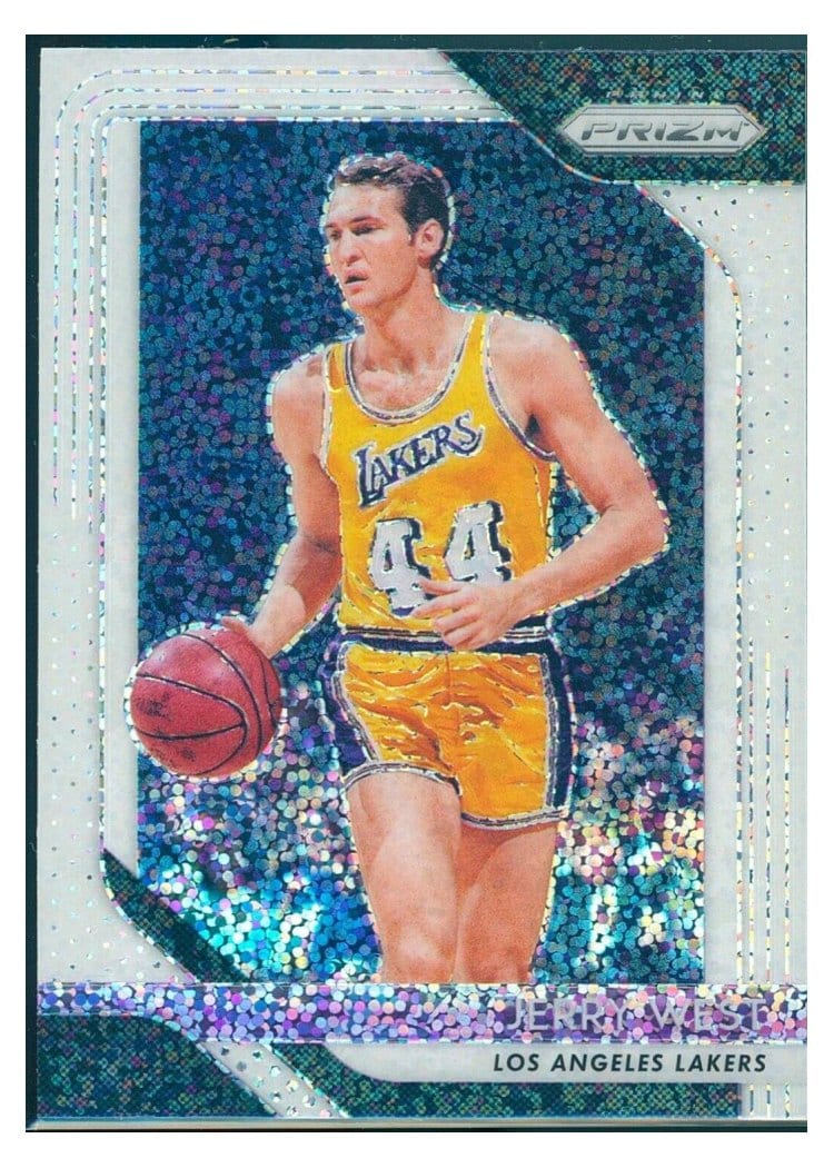 2018-19 Panini Prizm Base Set Jerry West White Sparkle Prizm #145 card