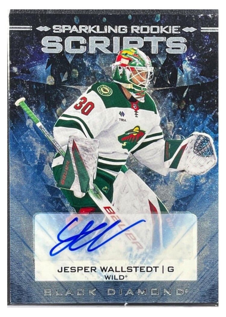 2024-25 Upper Deck Black Diamond Sparkling Rookie Scripts Jesper Wallstedt #SRS-JW