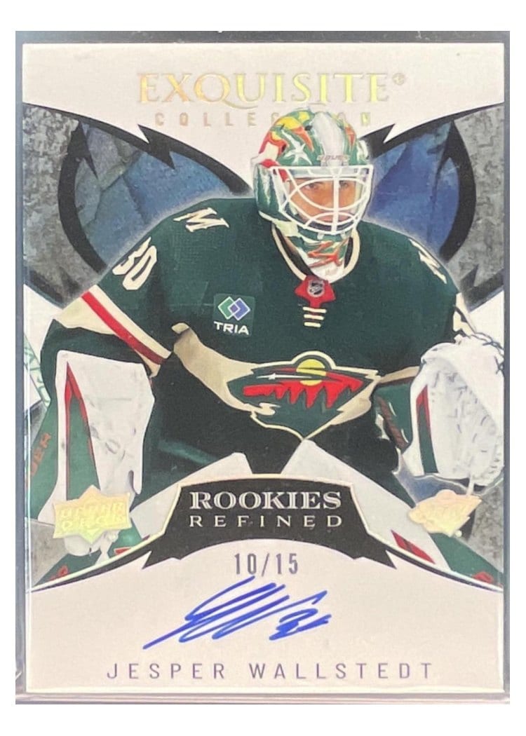 2024-25 Upper Deck Ice Exquisite Collection Rookies Refined Signatures Jesper Wallstedt #ERRS-6 card