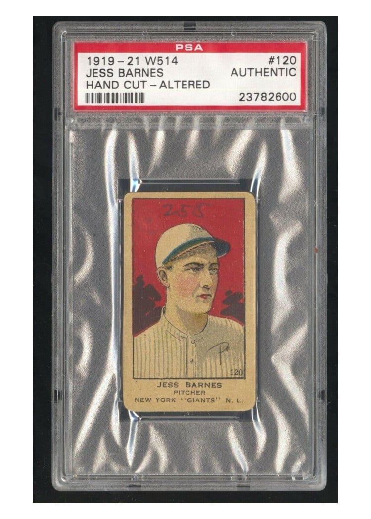 1919 W514 Jess Barnes #120 card