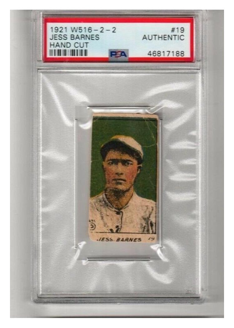 1921 W516 2 2 Jess Barnes #19 card