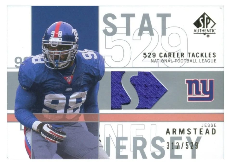 2001 SP Authentic Stat Jerseys Jesse Armstead #SP-JA card