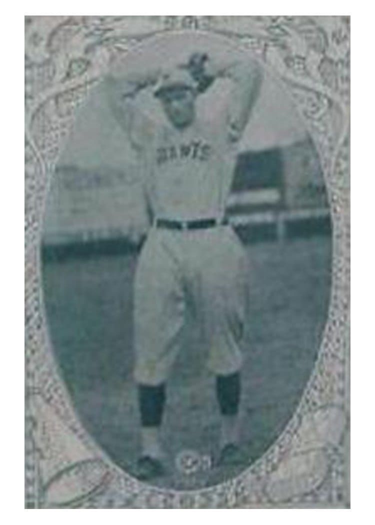 1922 E120 American Caramel Jesse Barnes card