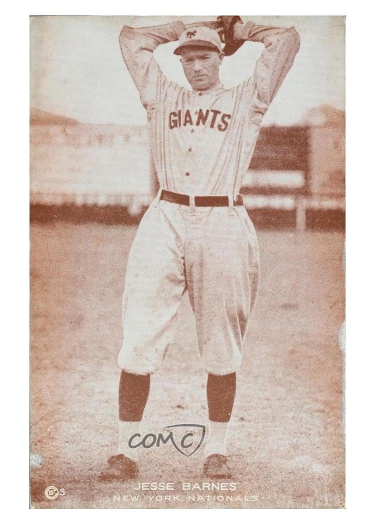 1922 Eastern Exhibit Jesse Barnes card