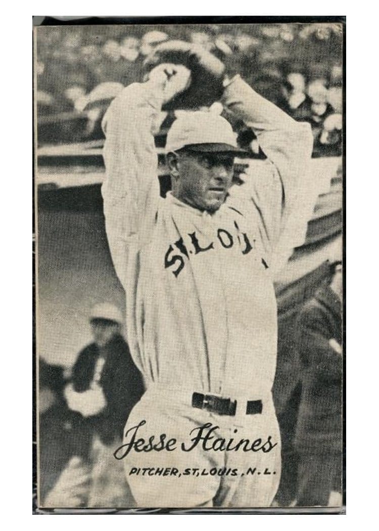 1921 Exhibits Jesse Haines card