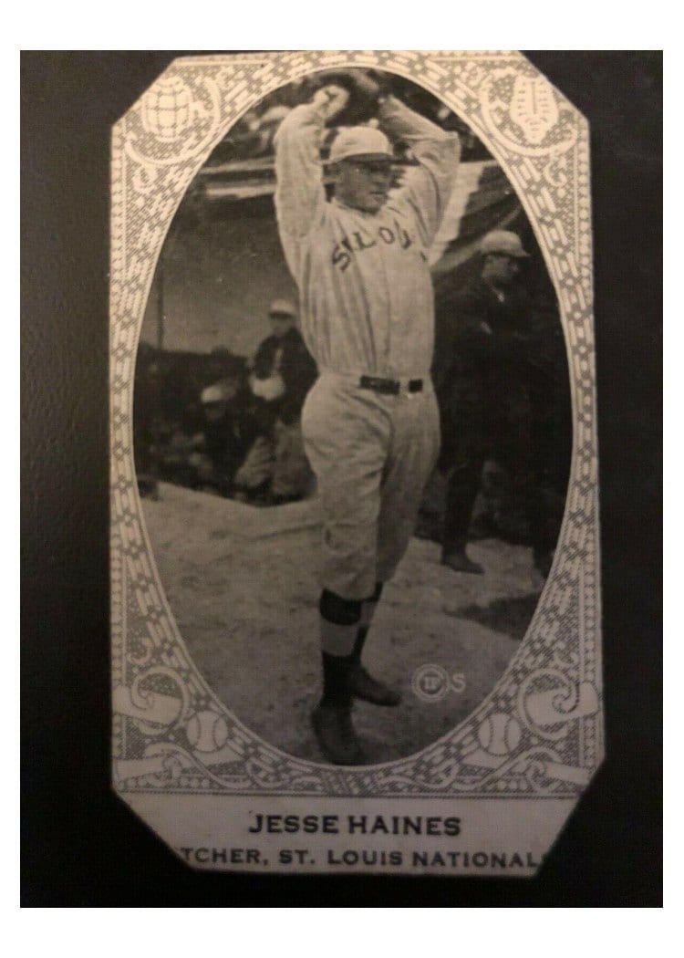 1922 W573 Jesse Haines Hand Cut card