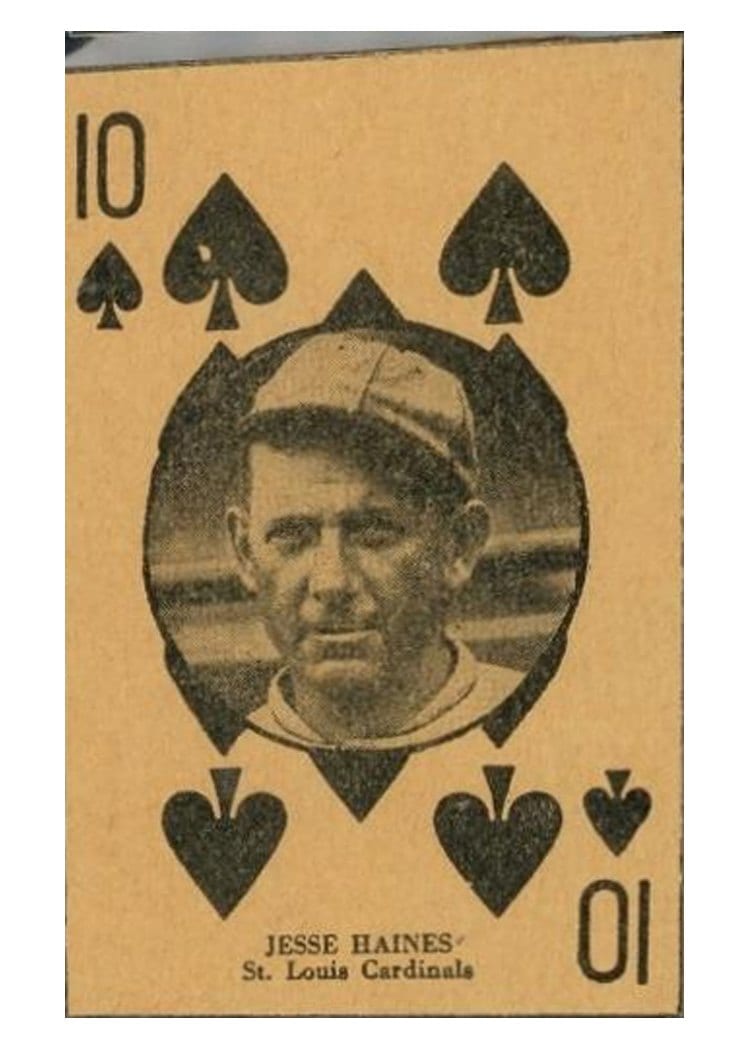 1927 W560 Hand Cut Jesse Haines card