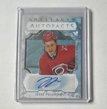 2023-24 Upper Deck Artifacts Autograph Facts Jesse Puljujarvi #AF-PU card