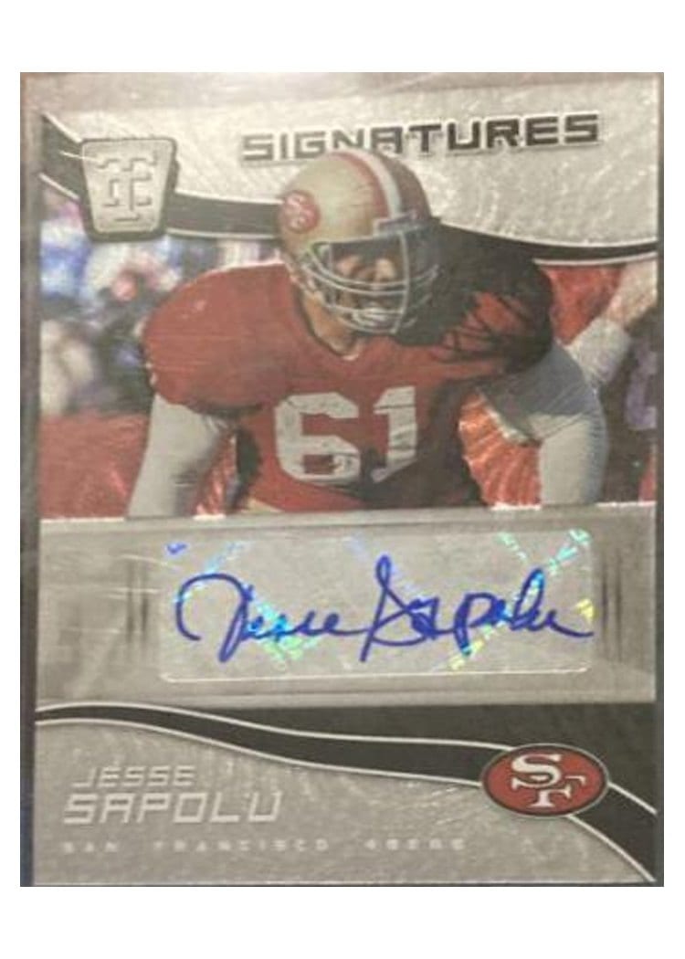 2021 Panini Chronicles Totally Certified Signatures Jesse Sapolu #TCS-JSA card