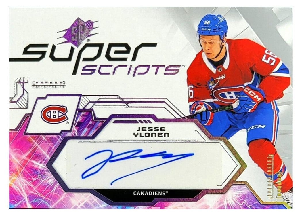 2023-24 SPx Superscripts Jesse Ylonen #SS-JY card