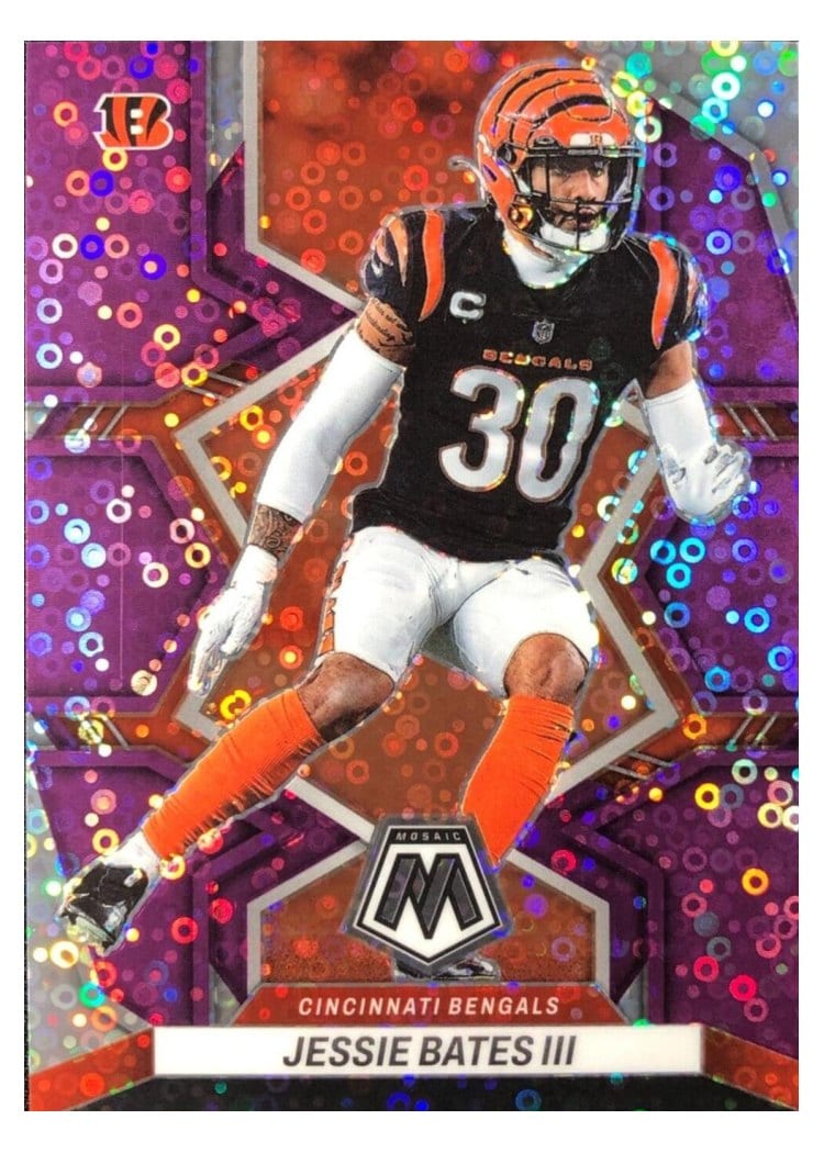 2022 Panini Mosaic Base Set Jessie Bates III No Huddle Purple #204 card